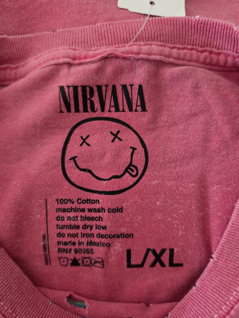 NIRVANA Pink Smiley Logo Graphic Tee - Picture 2 of 3